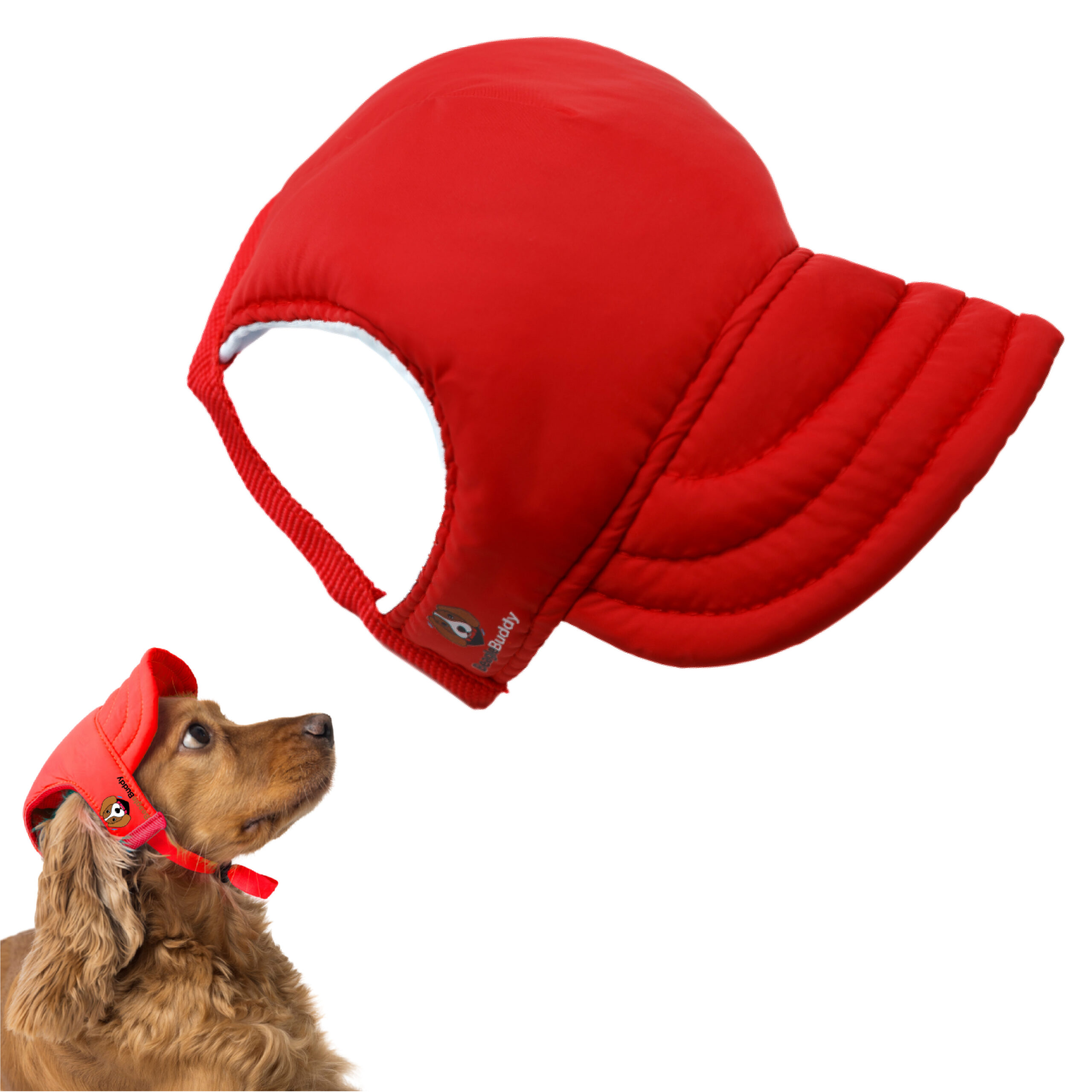 alt="gorra para perros BeagleBuddy referencia "ROJA"