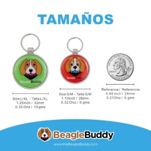 alt="Tamaños disponibles de las placas BeagleBuddy en comparación con una moneda."